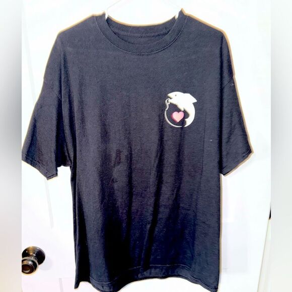 WOMENS Black Graphic FISHING T-Shirt - Picture 1 of 4